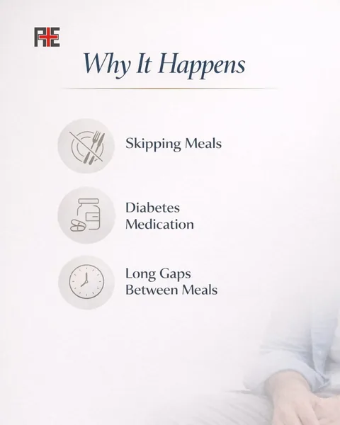 Why low blood sugar happens: skipping meals, diabetes medication and long gaps between meals