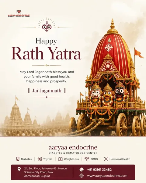 Happy Rath Yatra greetings from Aaryaa Endocrine, Diabetes & Hematology Centre