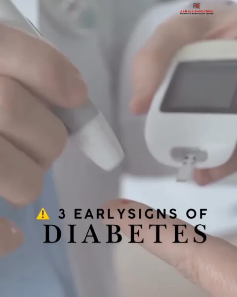 3 early signs of diabetes to watch for, demonstrated with a glucometer